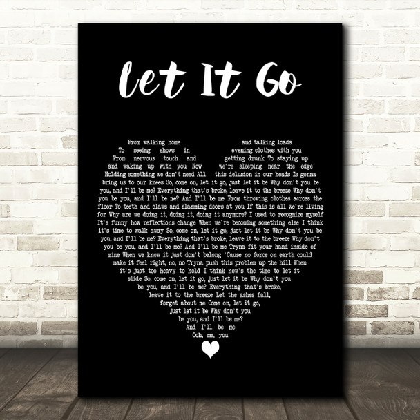James Bay Let It Go Black Heart Decorative Wall Art Gift Song Lyric Print