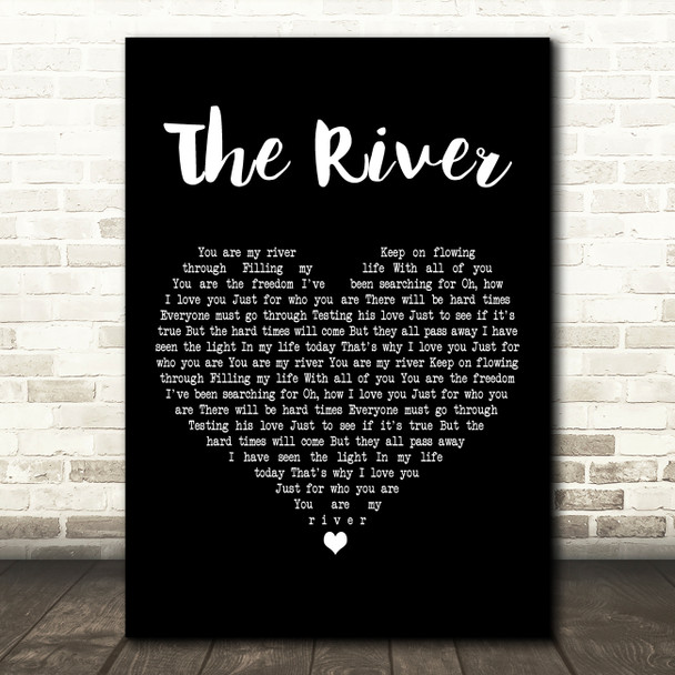 Santana The River Black Heart Decorative Wall Art Gift Song Lyric Print