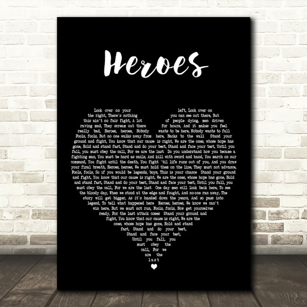 Motorhead Heroes Black Heart Decorative Wall Art Gift Song Lyric Print