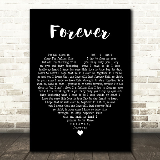 Dee Dee Forever Black Heart Decorative Wall Art Gift Song Lyric Print