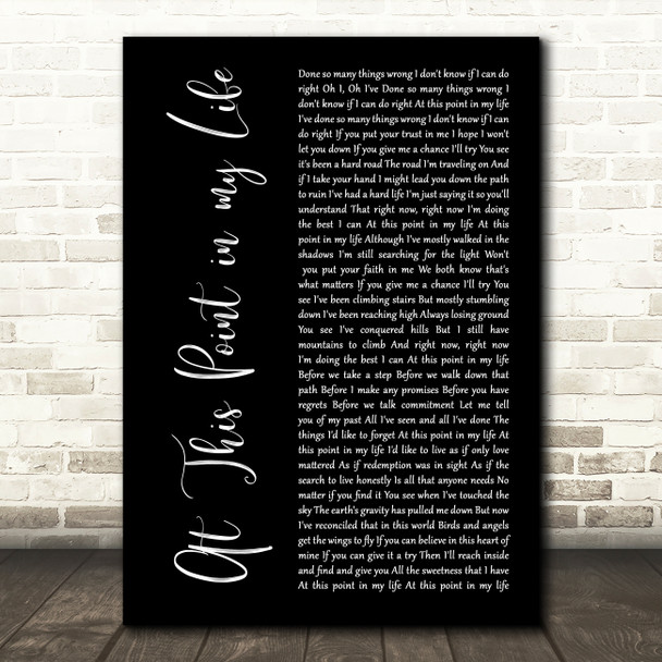 Tracy Chapman At This Point in my Life Black Script Decorative Wall Art Gift Song Lyric Print
