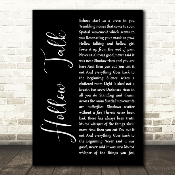 Choir of Young Believers Hollow Talk Black Script Decorative Wall Art Gift Song Lyric Print