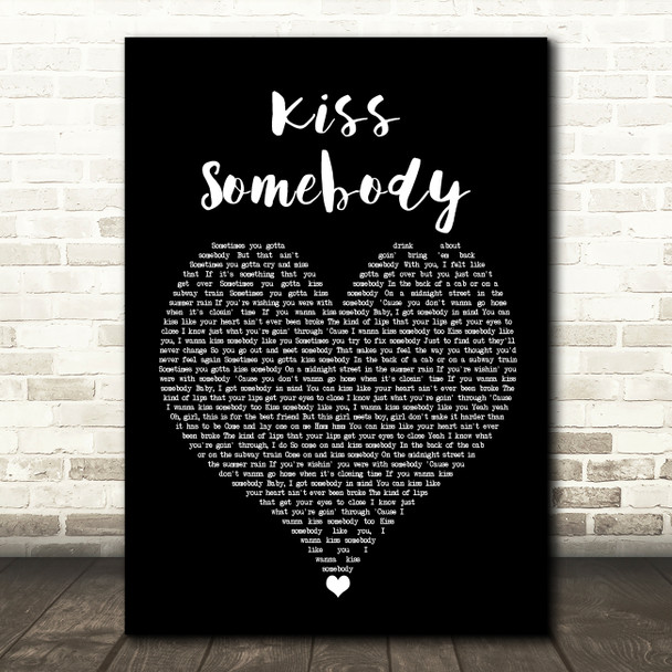 Morgan Evans Kiss Somebody Black Heart Song Lyric Wall Art Print