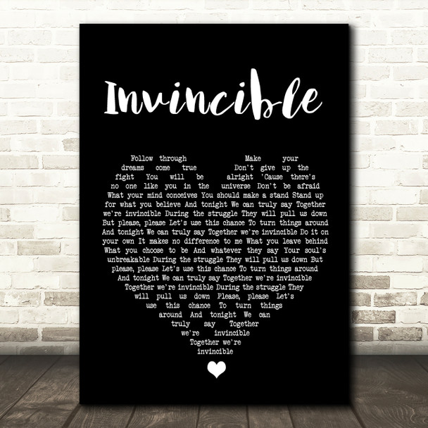 Muse Invincible Black Heart Song Lyric Wall Art Print