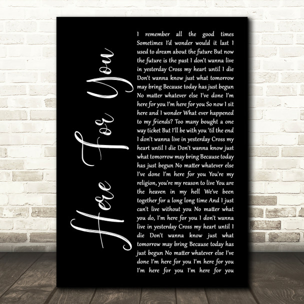 Ozzy Osbourne Here For You Black Script Decorative Wall Art Gift Song Lyric Print