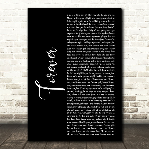 Chris Brown Forever Black Script Decorative Wall Art Gift Song Lyric Print