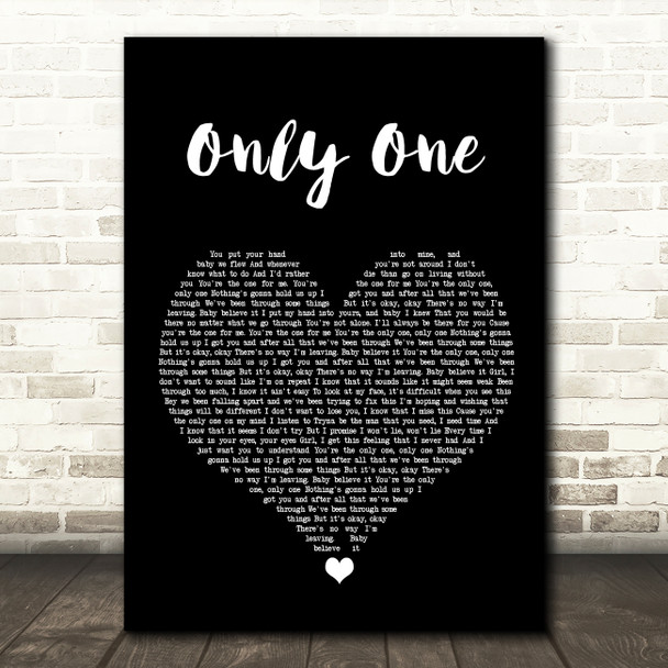 NF Only One Black Heart Song Lyric Wall Art Print