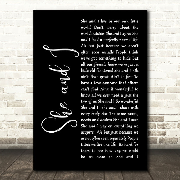 Alabama She and I Black Script Decorative Wall Art Gift Song Lyric Print
