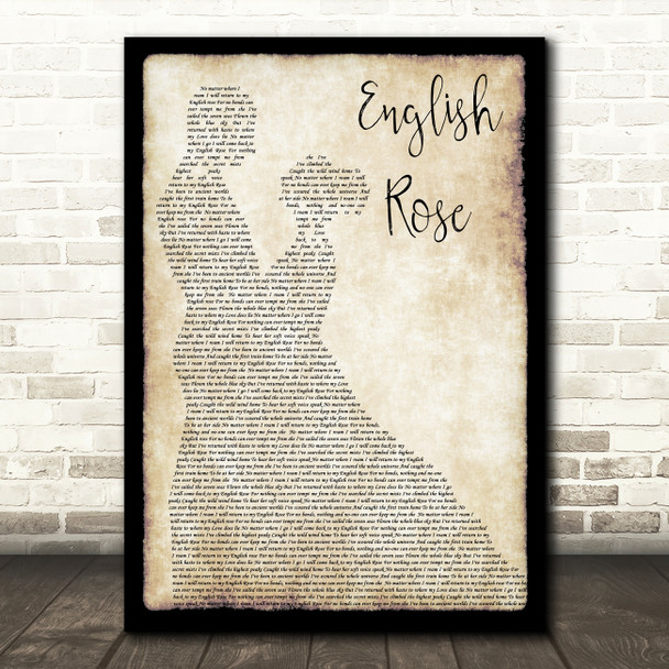 The Jam English Rose Man Lady Dancing Decorative Wall Art Gift Song Lyric Print