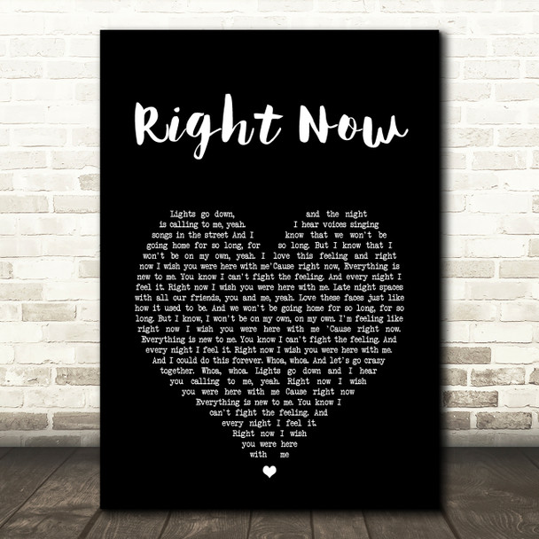 One Direction Right Now Black Heart Song Lyric Wall Art Print