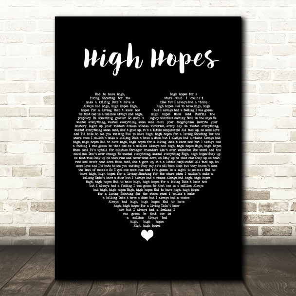 Panic! At The Disco High Hopes Black Heart Song Lyric Wall Art Print