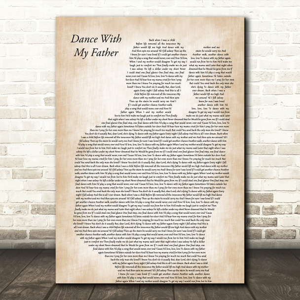 Luther Vandross Dance With My Father Father & Baby Decorative Wall Art Gift Song Lyric Print