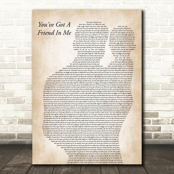 Randy Newman You've Got A Friend In Me Father & Baby Decorative Gift Song Lyric Print