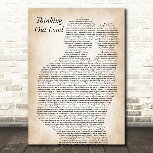 Ed Sheeran Thinking Out Loud Father & Baby Decorative Wall Art Gift Song Lyric Print