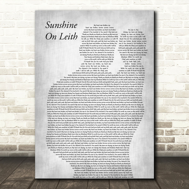 The Proclaimers Sunshine On Leith Father & Baby Grey Decorative Wall Art Gift Song Lyric Print