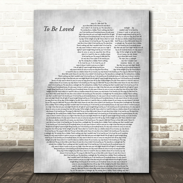 Ronan Keating To Be Loved Father & Baby Grey Decorative Wall Art Gift Song Lyric Print