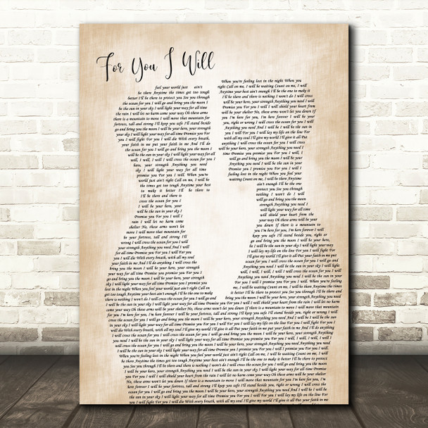 Monica For You I Will Two Men Gay Couple Wedding Decorative Gift Song Lyric Print