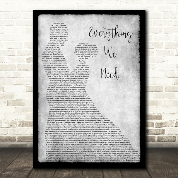 A Day To Remember Everything We Need Grey Man Lady Dancing Decorative Gift Song Lyric Print
