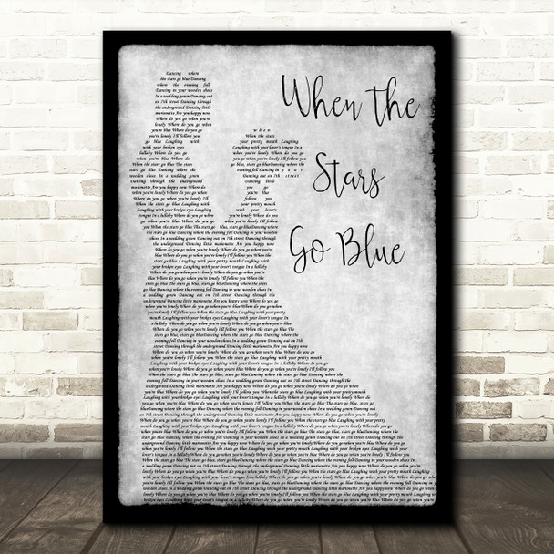 Ryan Adams When The Stars Go Blue Grey Man Lady Dancing Decorative Gift Song Lyric Print