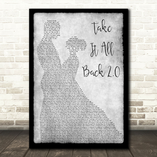 Judah & The Lion Take It All Back 2.0 Grey Man Lady Dancing Song Lyric Print