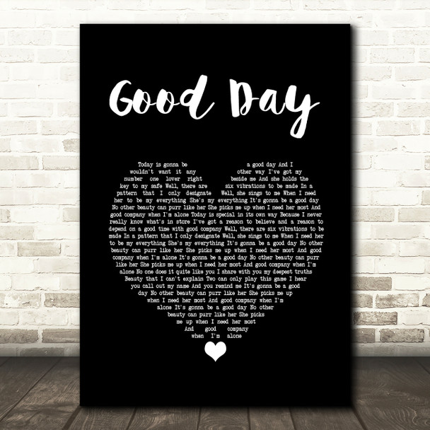 Rebelution Good Day Black Heart Song Lyric Wall Art Print
