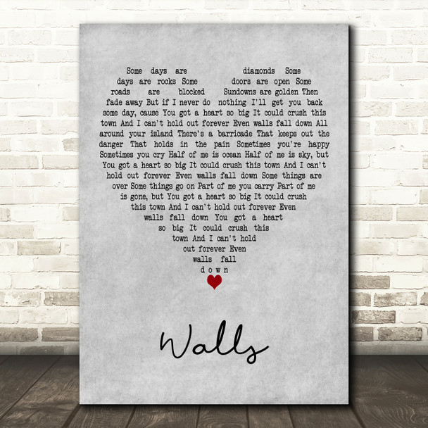 Tom Petty And The Heartbreakers Walls Grey Heart Decorative Wall Art Gift Song Lyric Print