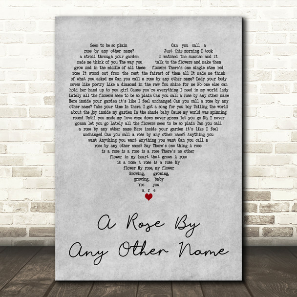 Teena Marie A Rose by Any Other Name Grey Heart Decorative Wall Art Gift Song Lyric Print
