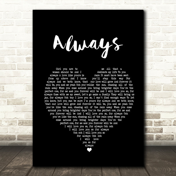 Atlantic Starr Always Black Heart Song Lyric Quote Print