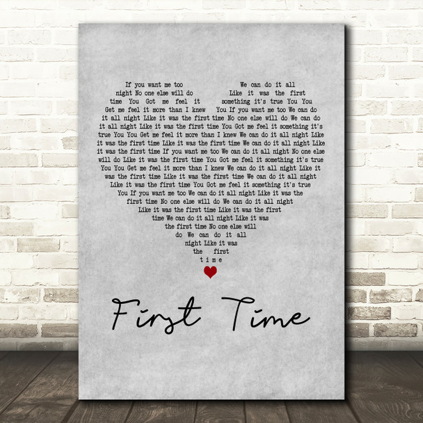 M-22 feat. Medina First Time Grey Heart Decorative Wall Art Gift Song Lyric Print