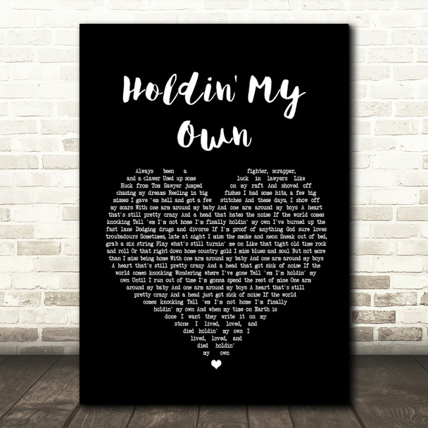 Eric Church Holdin' My Own Black Heart Song Lyric Quote Print