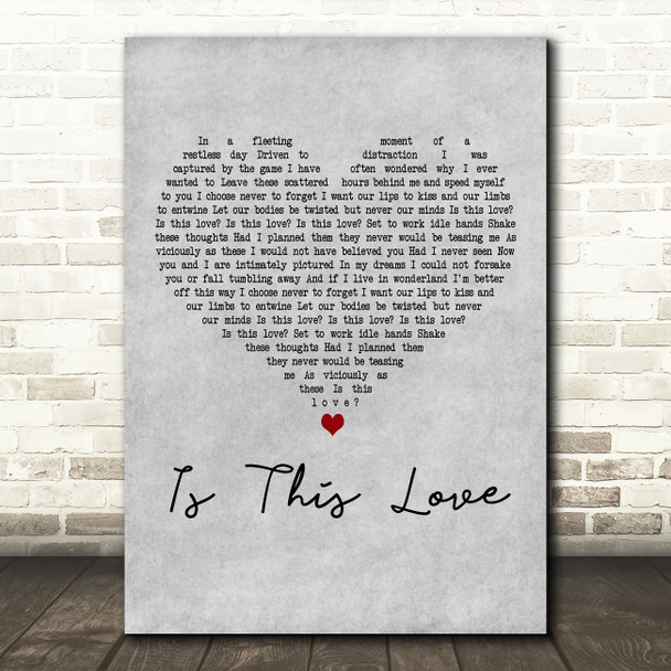 Alison Moyet Is This Love Grey Heart Decorative Wall Art Gift Song Lyric Print