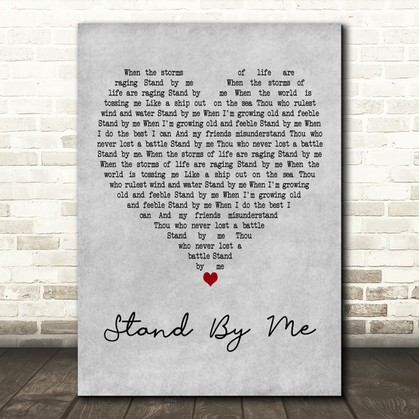Elvis Presley Stand By Me Grey Heart Decorative Wall Art Gift Song Lyric Print