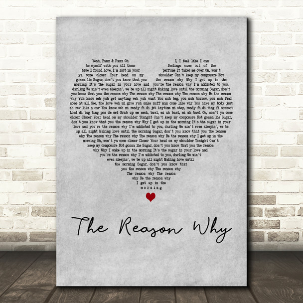 JP Cooper The Reason Why Grey Heart Decorative Wall Art Gift Song Lyric Print