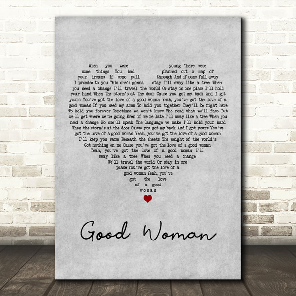 Maren Morris Good Woman Grey Heart Decorative Wall Art Gift Song Lyric Print