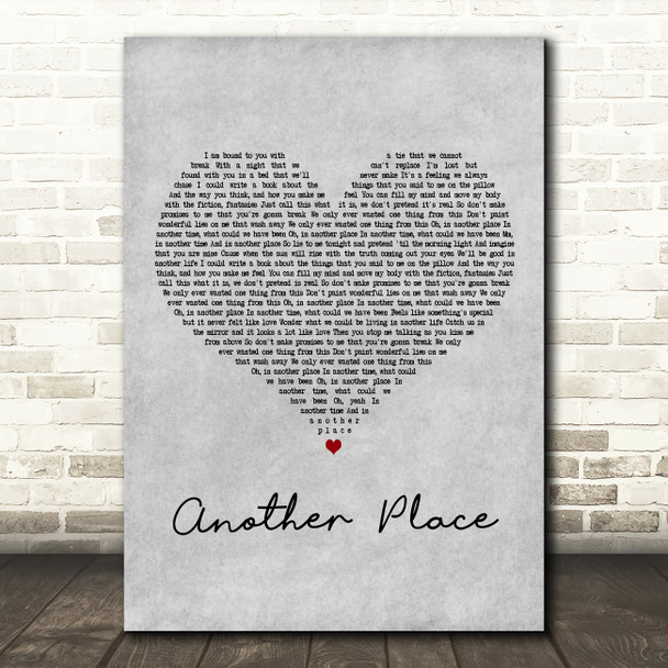 Bastille Another Place Grey Heart Decorative Wall Art Gift Song Lyric Print