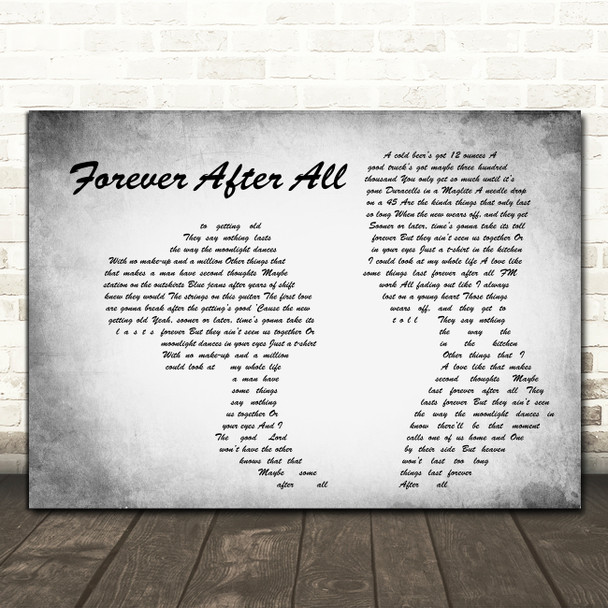 Luke Combs Forever After All Man Lady Couple Grey Decorative Wall Art Gift Song Lyric Print