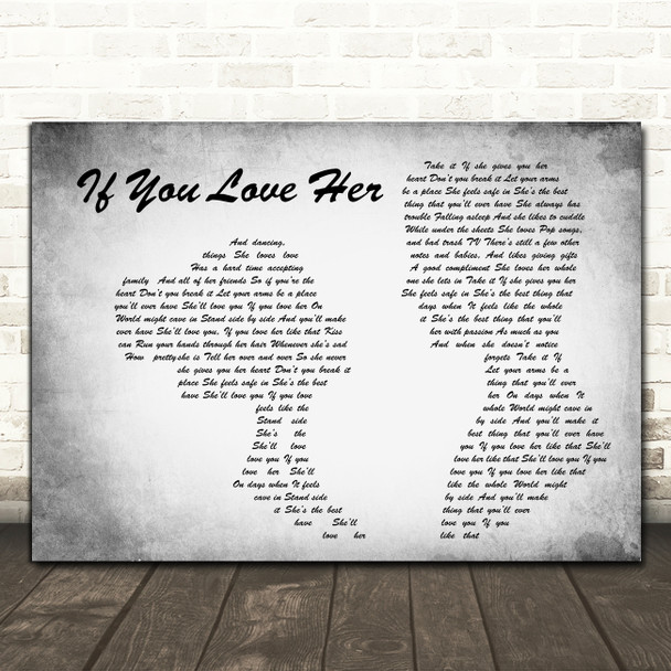 Forest Blakk If You Love Her Man Lady Couple Grey Decorative Wall Art Gift Song Lyric Print
