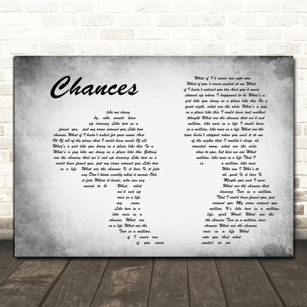 Backstreet Boys Chances Man Lady Couple Grey Decorative Wall Art Gift Song Lyric Print