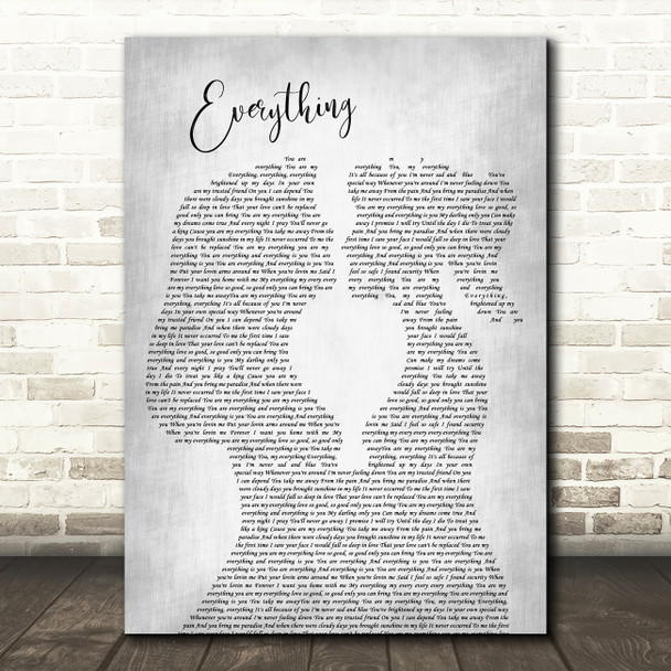 Mary J Blige Everything Lesbian Women Gay Brides Couple Wedding Grey Gift Song Lyric Print