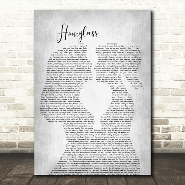 Mena Hourglass Lesbian Women Gay Brides Couple Wedding Grey Wall Art Song Lyric Print