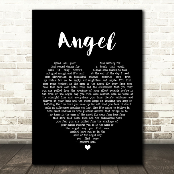 Sarah McLachlan Angel Black Heart Song Lyric Quote Print