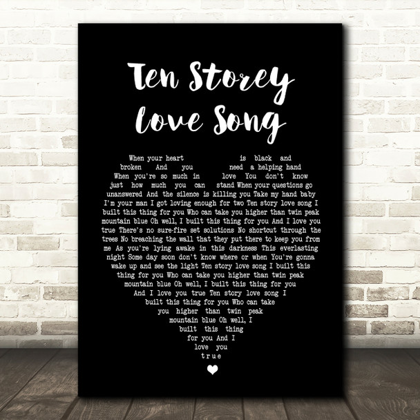The Stone Roses Ten Storey Love Song Black Heart Song Lyric Quote Print