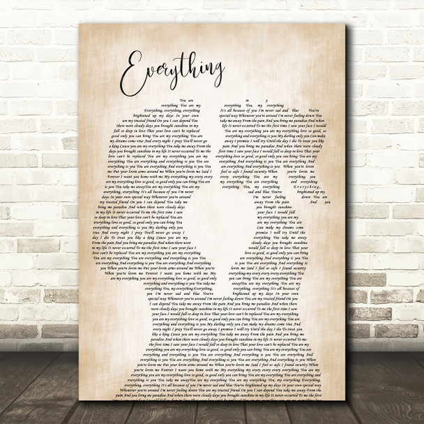 Mary J Blige Everything Lesbian Women Gay Brides Couple Wedding Wall Art Gift Song Lyric Print