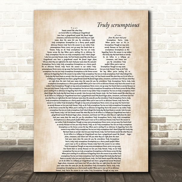 Richard M. Sherman & Robert B. Sherman Truly scrumptious Mother & Baby Wall Art Song Lyric Print