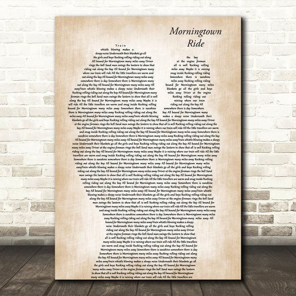 The Seekers Morningtown Ride Mother & Baby Decorative Wall Art Gift Song Lyric Print