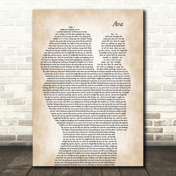 Pip Millett Ava Mother & Baby Decorative Wall Art Gift Song Lyric Print