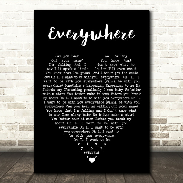 Everywhere Fleetwood Mac Black Heart Quote Song Lyric Print