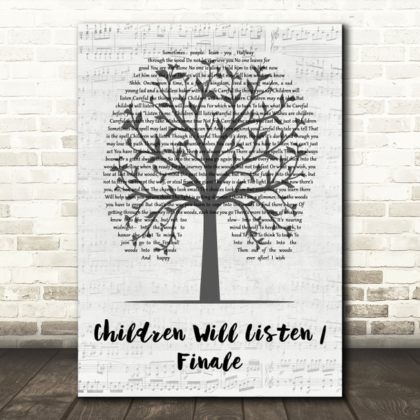 Original Broadway Cast of Into the Woods Children Will Listen, Finale Music Script Tree Song Lyric Print