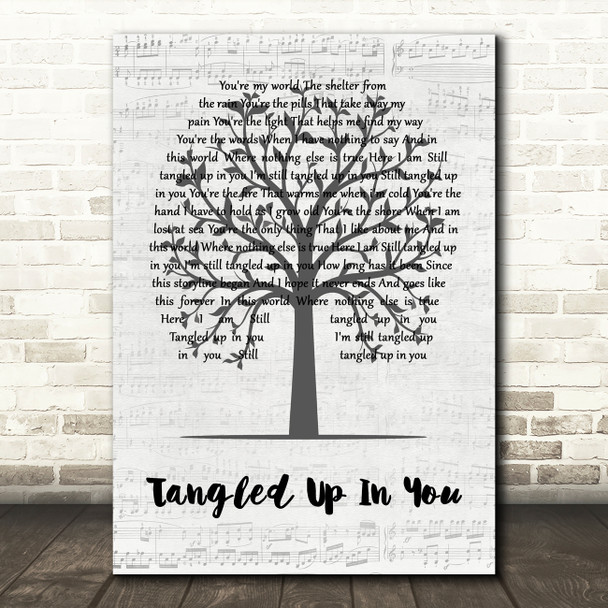 Staind Tangled Up In You Music Script Tree Decorative Wall Art Gift Song Lyric Print