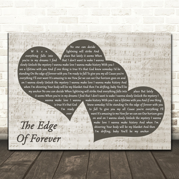 Richard Marx ft. Chely Wright The Edge Of Forever Landscape Music Script Two Hearts Wall Art Song Lyric Print